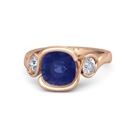 Cushion-Cut Hurricane Ring with Round-Cut Accents