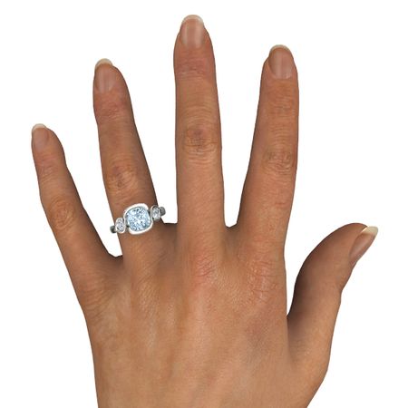 Cushion-Cut Hurricane Ring with Round-Cut Accents
