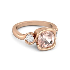 Cushion-Cut Hurricane Ring with Round-Cut Accents
