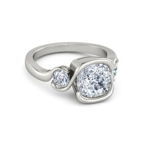 Cushion-Cut Hurricane Ring with Round-Cut Accents