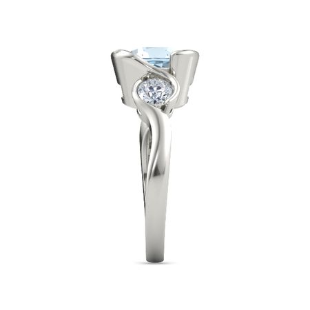 Cushion-Cut Hurricane Ring with Round-Cut Accents