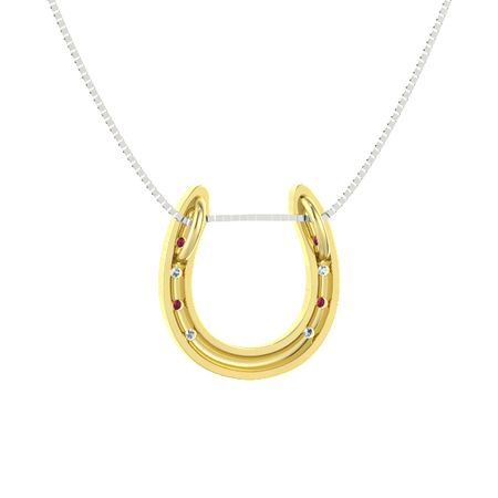 18K Yellow Gold Pendant with Ruby and 