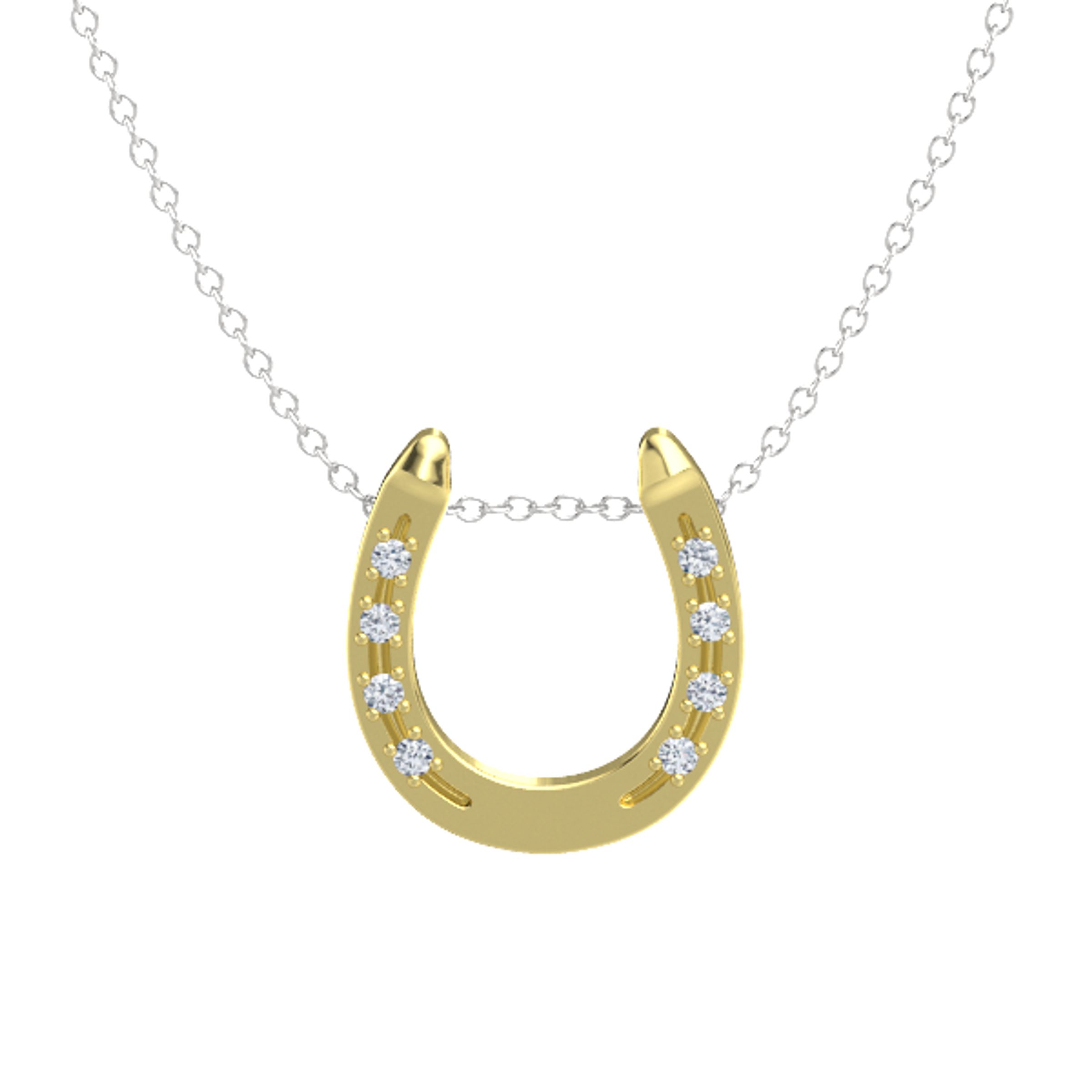 14K Yellow Gold Pendant with Diamond 