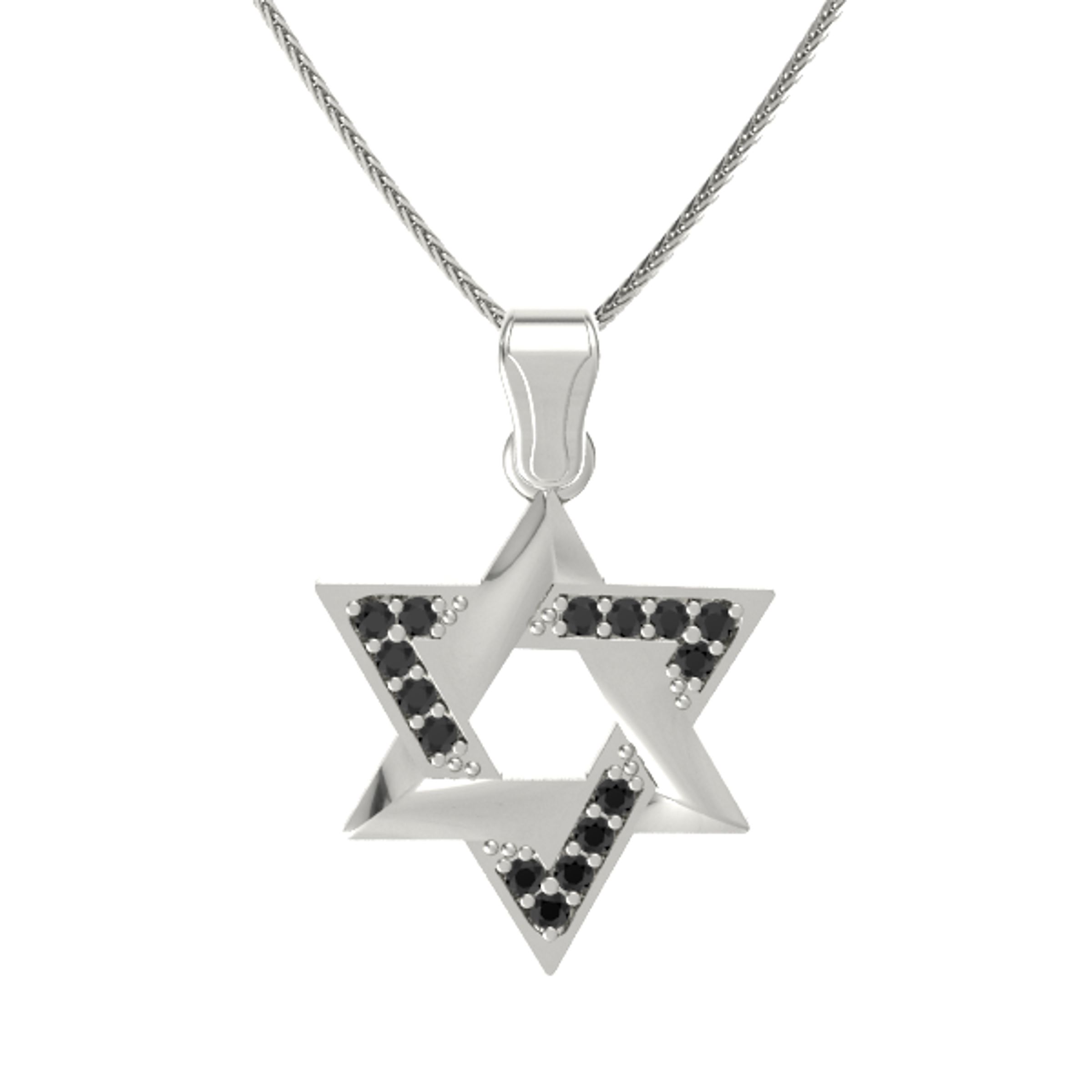 Platinum Pendant with Black Diamond 