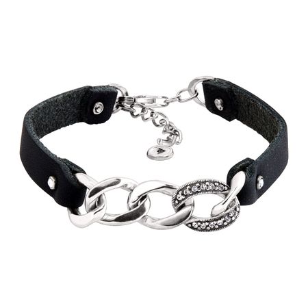 Silpada Best Dressed Link Bracelet With Swarovski Crystals In Genuine Leather And Sterling Silver 7 5 1 Extender Silpada Best Dressed Link Bracelet With Swarovski Crystals In Genuine Leather And Sterling Silver 7 5 1 Extender