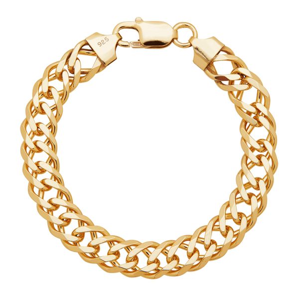 Double Curb Link Chain Bracelet in 18K GoldPlated Sterling Silver Double Curb Link Chain