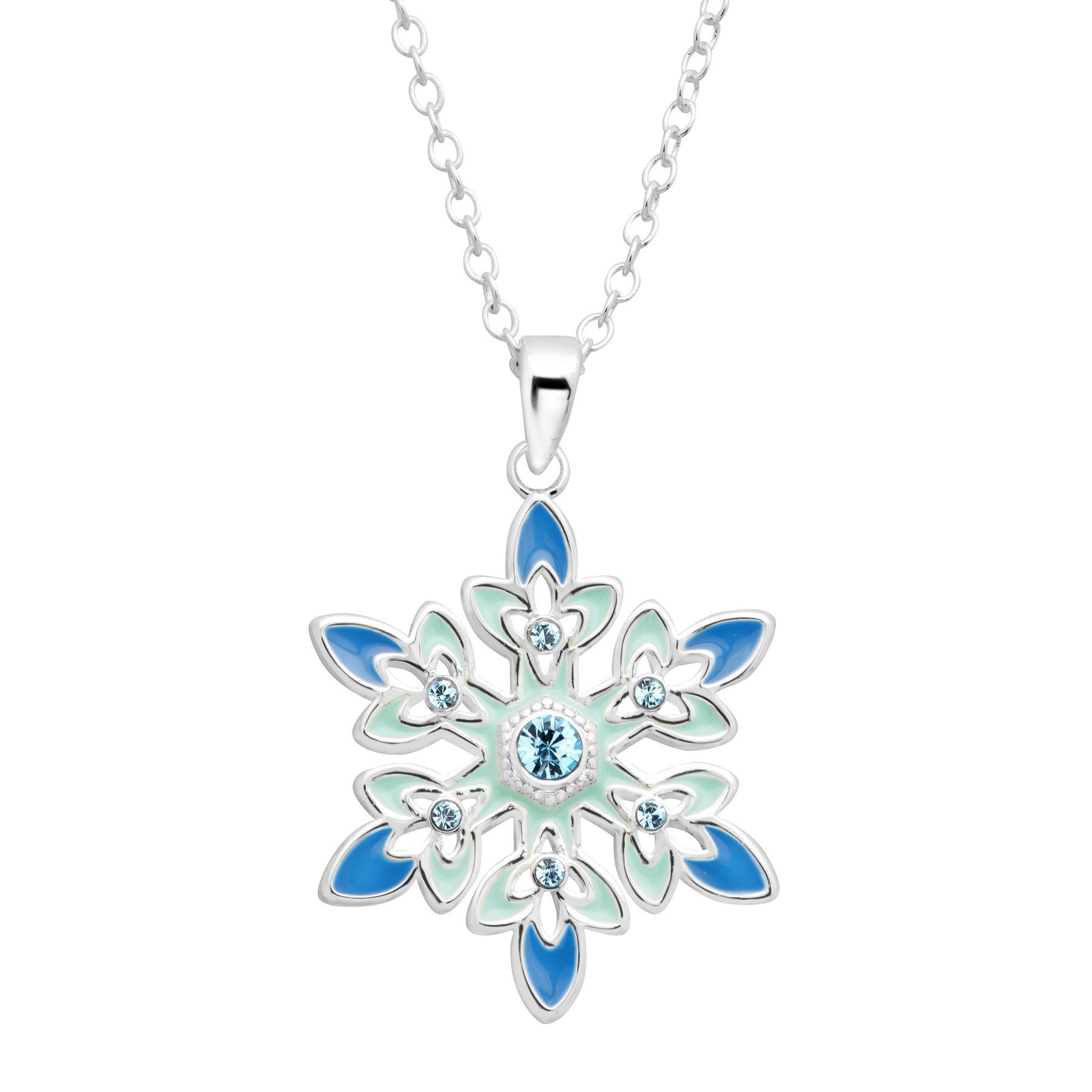 Disney S Frozen Crystal Snowflake Pendant In Sterling Silver Plated Brass - Snowflake Crystal Pendants Disney S Frozen Crystal Snowflake Pendant In Sterling Silver Plated Brass - Snowflake Crystal Pendants