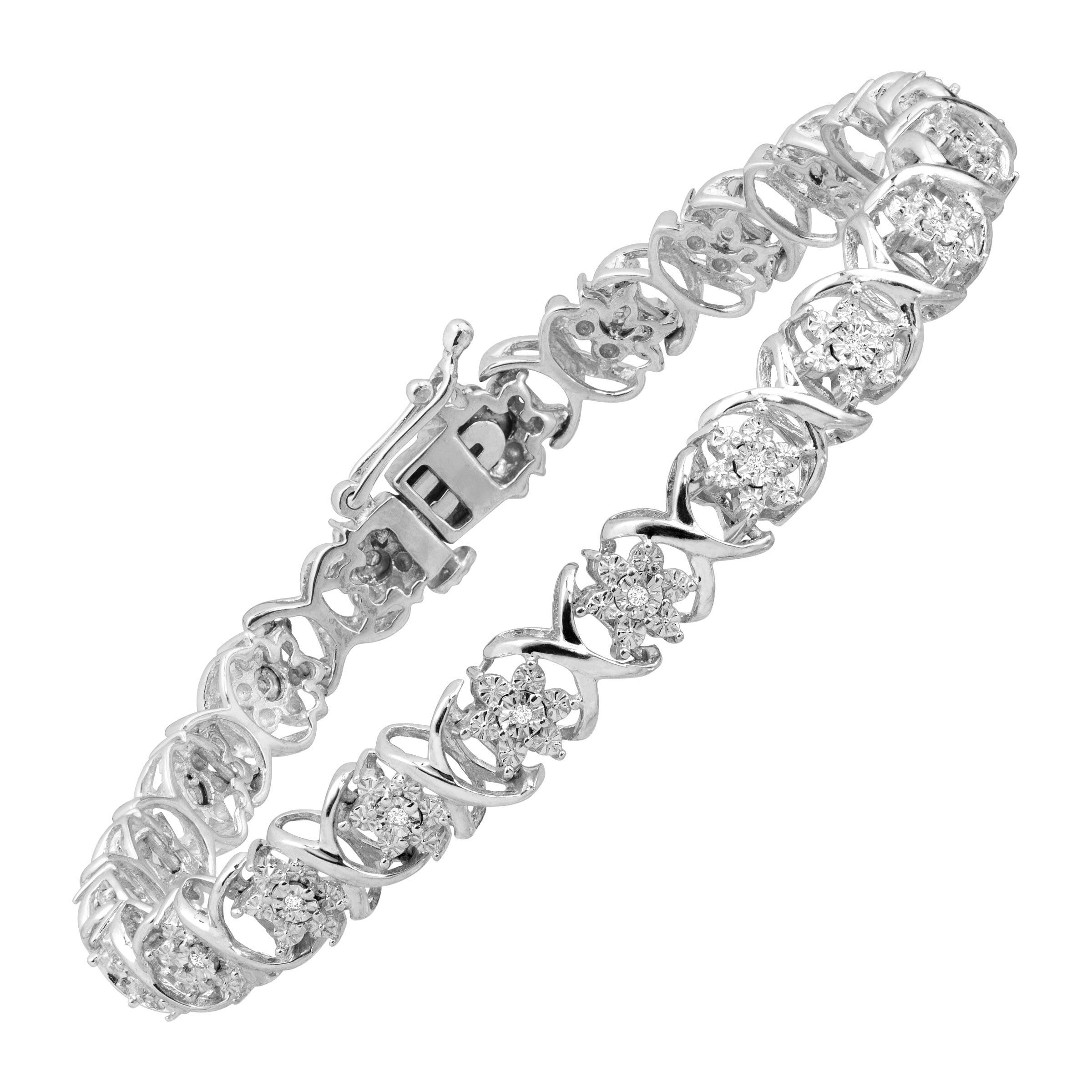 1/10 ct 'XO' Diamond Bracelet in Sterling Silver 749165235062 eBay