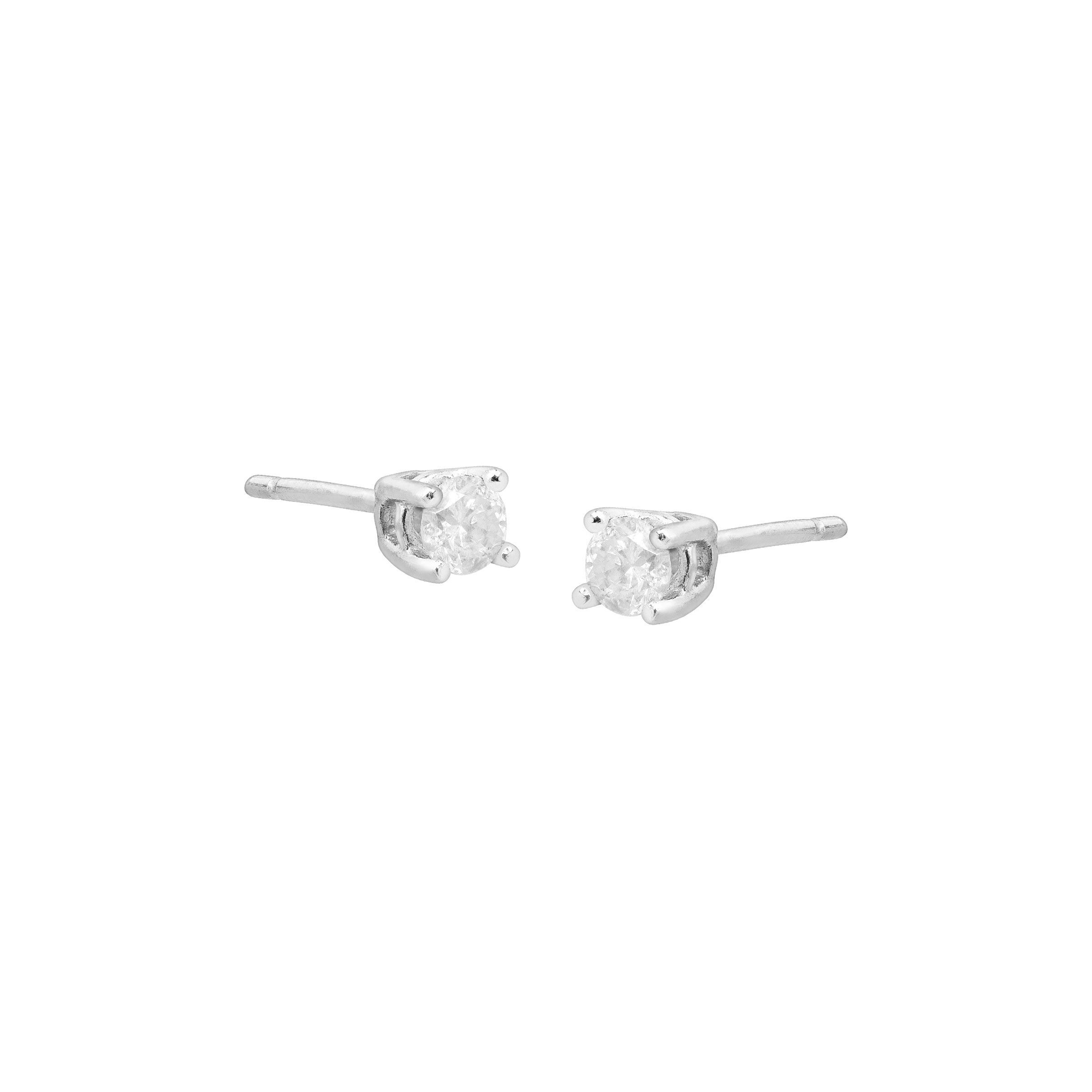 1 4 Ct Diamond Stud Earrings In Sterling Silver 749165243982 Ebay
