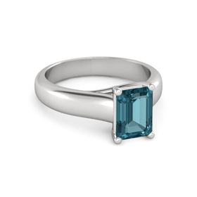 Sleek Emerald-Cut Solitaire Ring