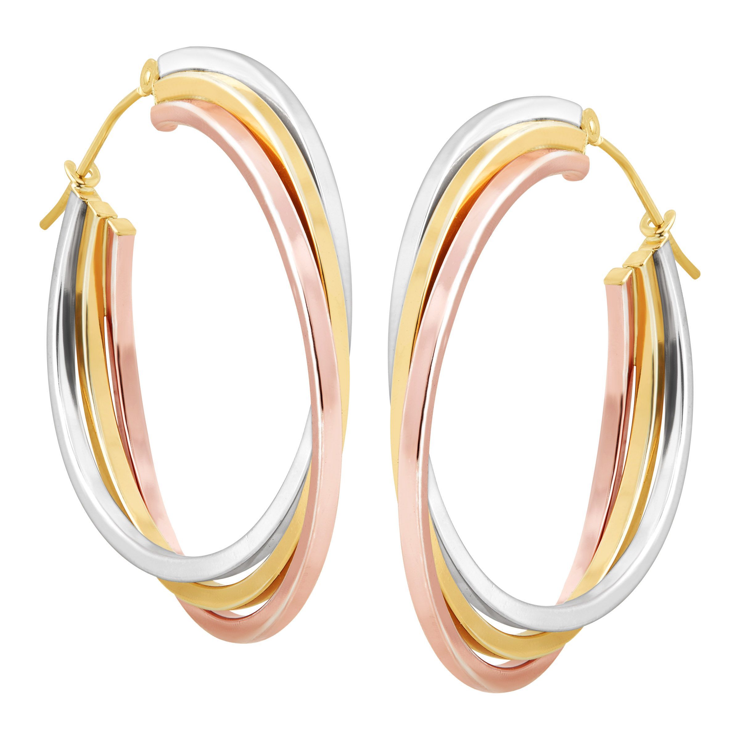 Petite Claddagh Boucles d/'oreilles créoles en or 14K-Bonded Argent Sterling
