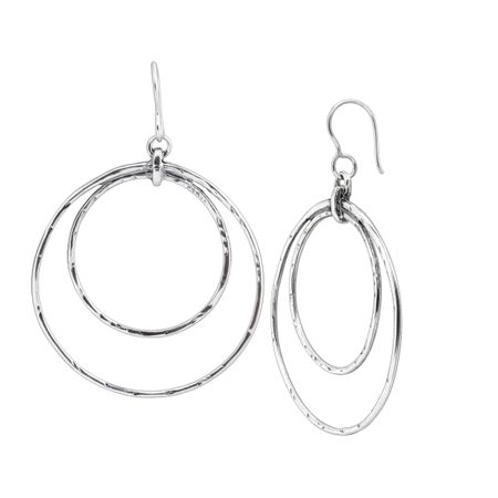 Silpada Double Halo Drop Earrings In Sterling Silver Double Halo Drop Earrings
