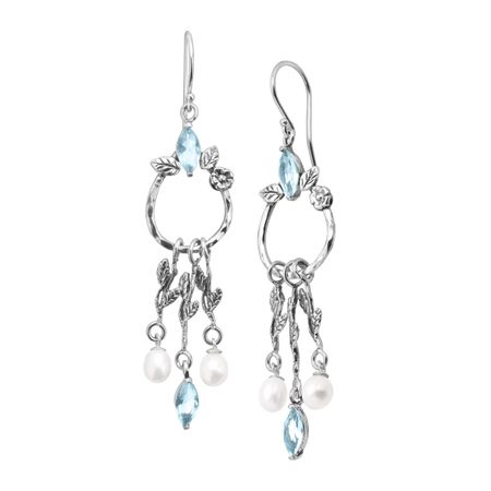 Silpada Dreamcatcher 1 3 4 Ct Created Aquamarine And Mm Dreamcatcher Earrings