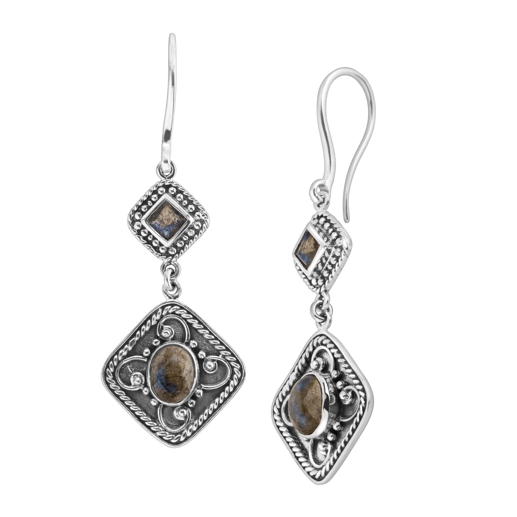 Silpada Gneiss To Be Nice Natural Labradorite Earrings In Sterling Gneiss To Be Nice Earrings