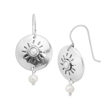 Silpada Sand Dollar 4 5 Mm Freshwater Pearl Drop Earrings In Sand Dollar Earrings