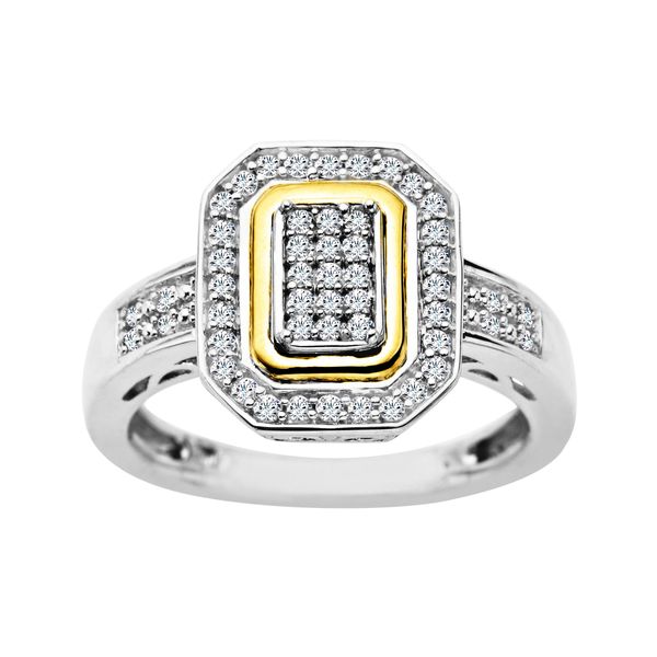 1/3 ct Diamond Ring in Sterling Silver & 14K Gold 1/3 ct Diamond Ring
