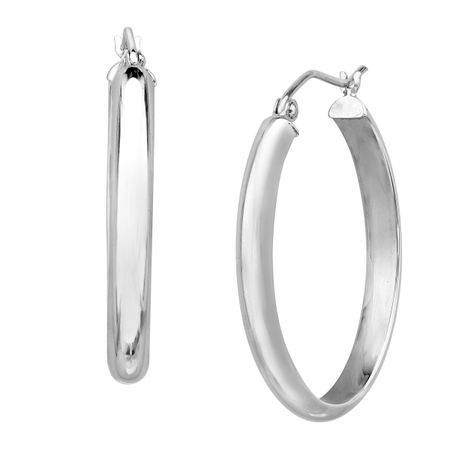 Eternity Gold Oval Hoop Earrings In 14k White Oval Hoop Earrings