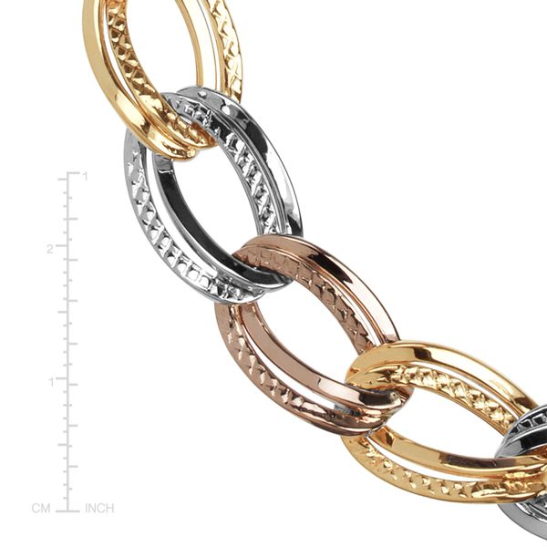 Eternity Gold Double Open Oval Link Chain Necklace in 14K ThreeTone Gold, 20" Double Open