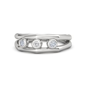 Split Bamboo Three-Stone Ring