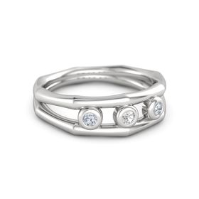 Split Bamboo Three-Stone Ring