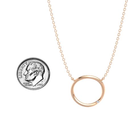 10K Rose Gold Pendant with Diamond 