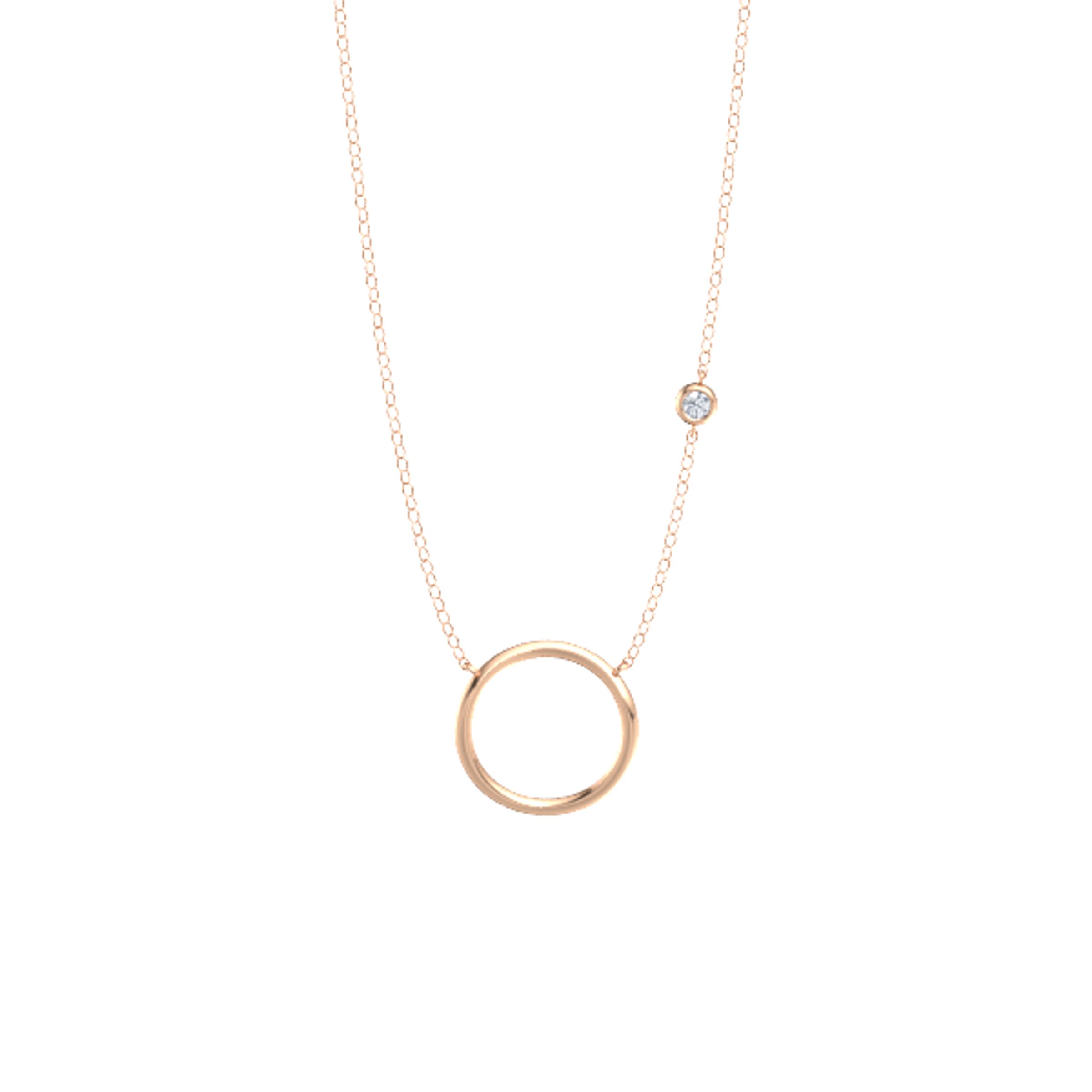10K Rose Gold Pendant with Moissanite 