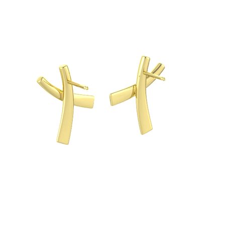 14k Yellow Gold Earring X Earrings Gemvara 14k Yellow Gold X Earrings