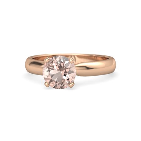 round morganite rose gold ring