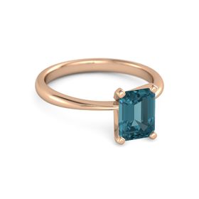 Jewelry Adviser Rings 14k 8x6mm Emerald Cut Blue Topaz AA Diamond ring Diamond quality AA I1 clarity, G-I color Jewelry Adviser Rings 14k 8x6mm Emerald Cut Blue Topaz AA Diamond ring Diamond quality AA I1 clarity, G-I color