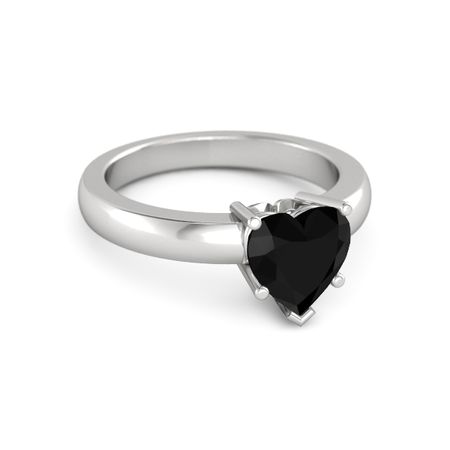 Heart Black Onyx Sterling Silver Ring One Heart Ring Gemvara