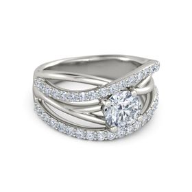 Wrap Solitaire Pave Ring
