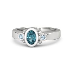 Avindy Argent Ovale Rose Cut Crown Bezel RingNeuf avec étiquettes Avindy Argent Ovale Rose Cut Crown Bezel RingNeuf avec étiquettes