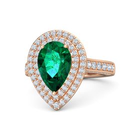 Pear Shaped Double Halo Ring