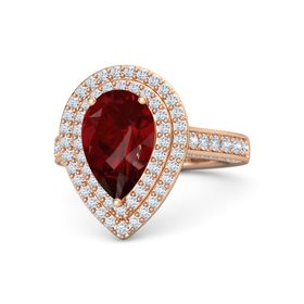 Pear Shaped Double Halo Ring