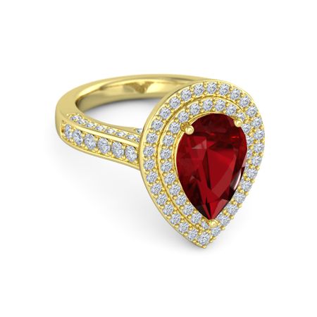 Moments Pear Shaped Double Halo Ring