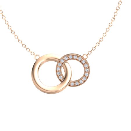 interlocking circle necklace rose gold