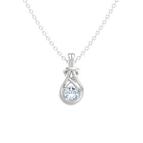Solitaire Aquamarine Mothers Necklaces 