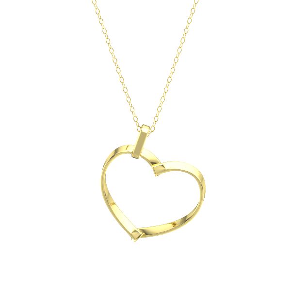 14K Yellow Gold Pendant | Winding Heart 