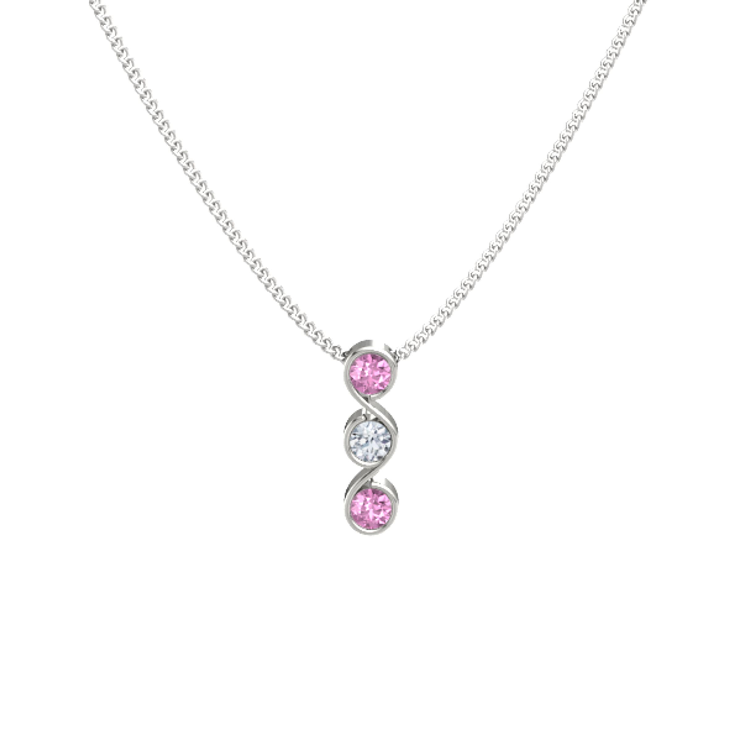 Round Diamond 14K White Gold Pendant 