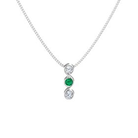 Lab Emerald Sterling Silver Pendant 