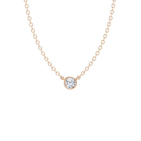 Round Diamond 14K Rose Gold Pendant 