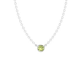 Round Peridot Sterling Silver Pendant 