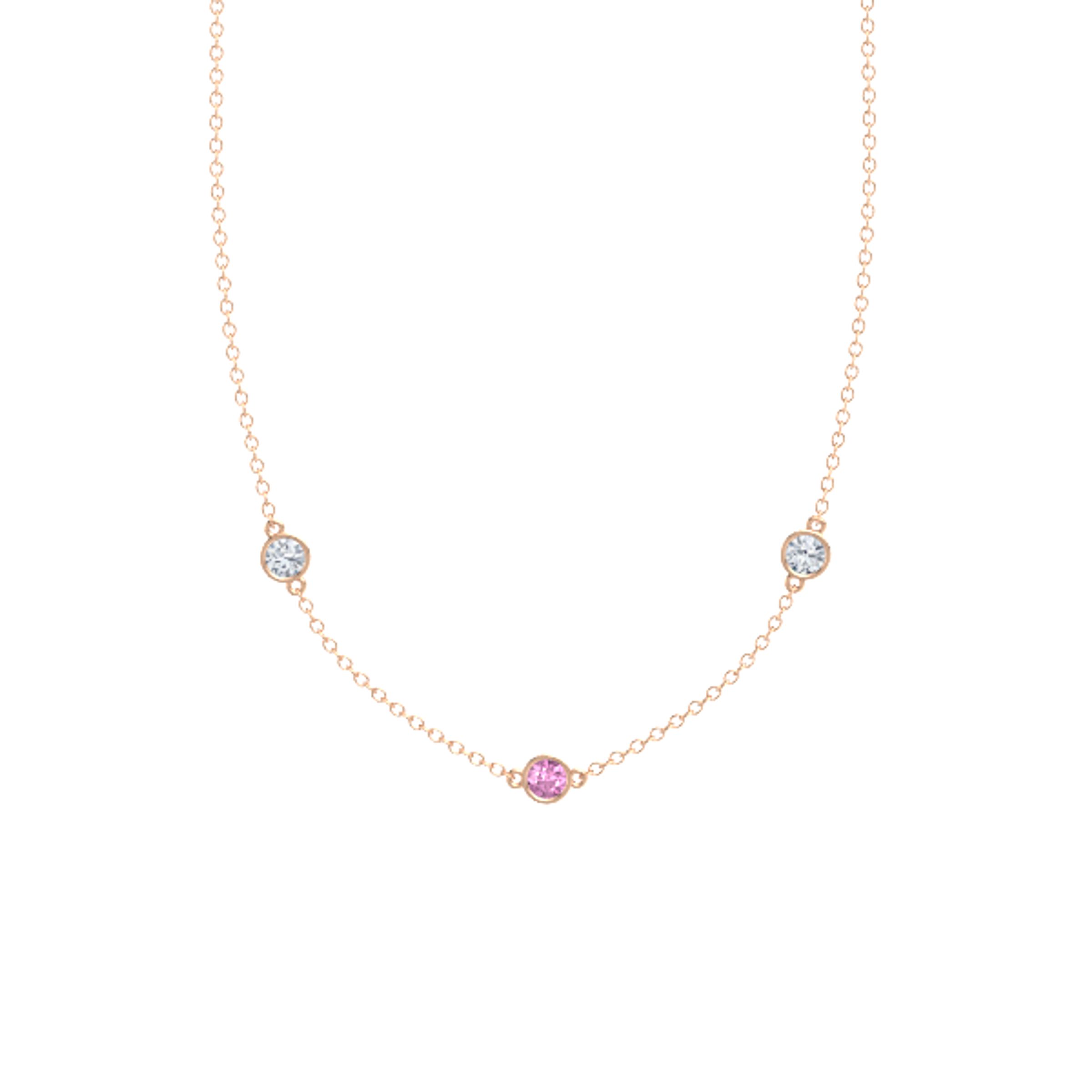 Round Pink Sapphire 14K Rose Gold 