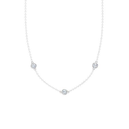 Round Diamond 14K White Gold Pendant 