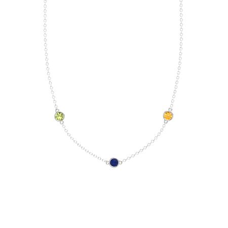 Blue Sapphire 14K White Gold Pendant 