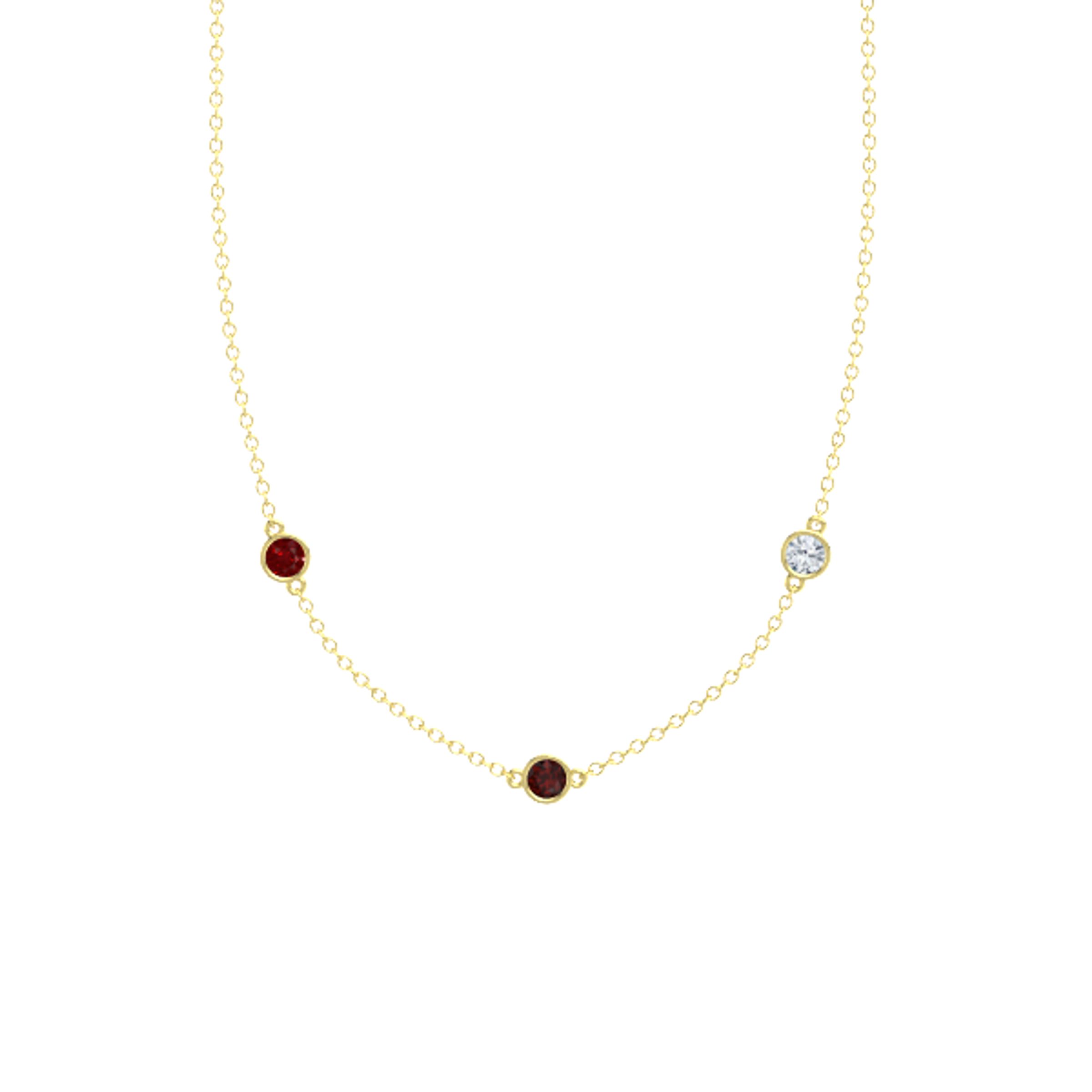 Red Garnet 14K Yellow Gold Pendant 