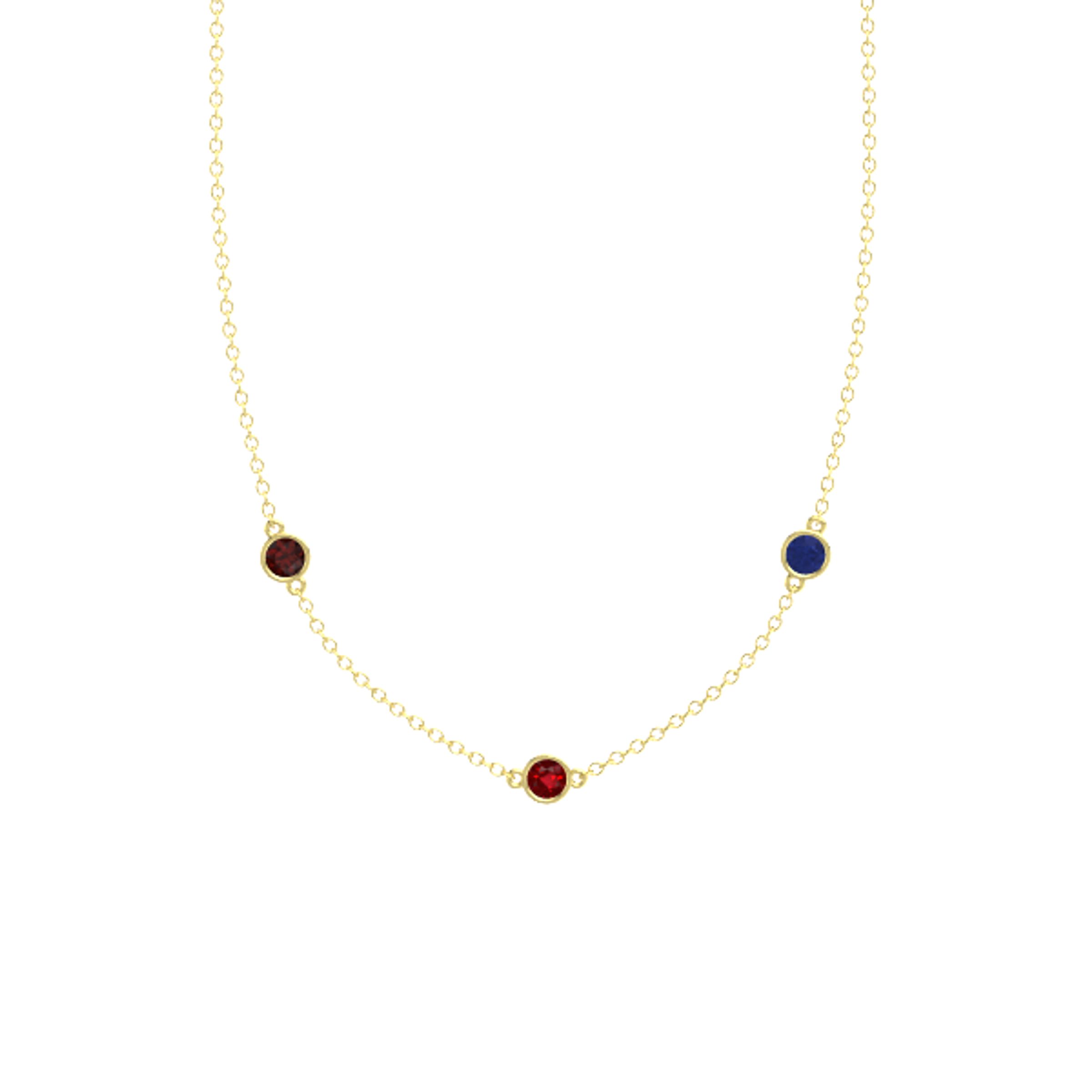 Round Ruby 14K Yellow Gold Pendant with 