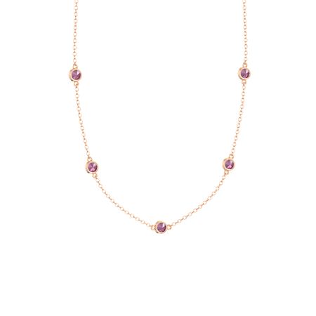 Round Rhodolite Garnet 14K Rose Gold 