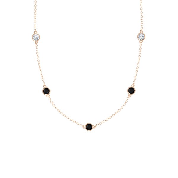 Round Black Onyx 14K Rose Gold Pendant 