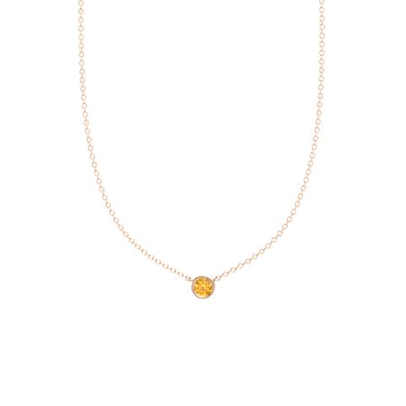 Round Citrine 14K Rose Gold Pendant 